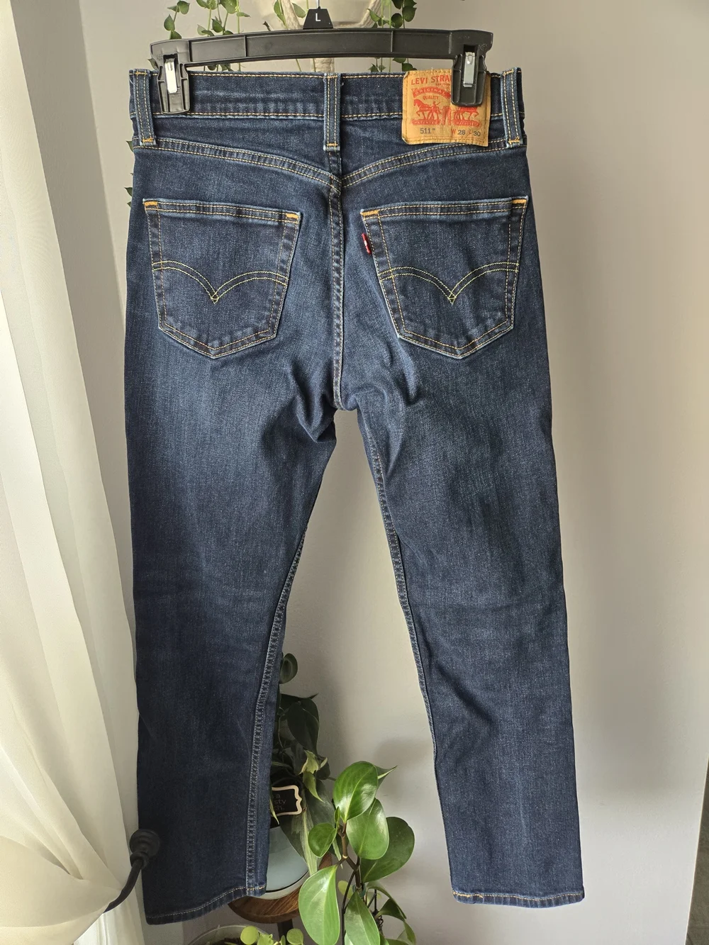 Levi's 511 Slim Fit Men's Jeans 28x30 Dark Wash Blue Denim Stretch
